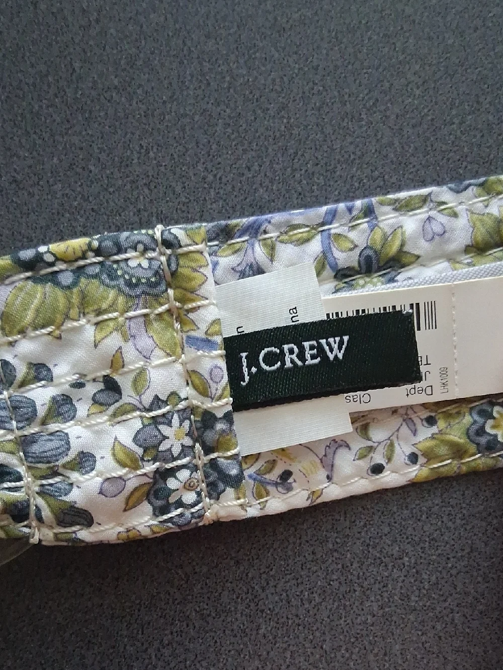 New* J.Crew M/L Cotton Floral & Foliage Belt White Blue Green - Picture 4 of 10